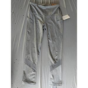 New Reebok Women's Active Aspire Highrise Capri Leggings Flint Grey sz S ~#407